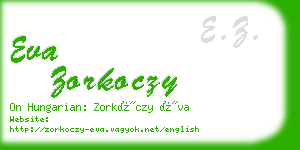 eva zorkoczy business card